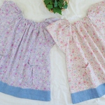 \新作/半袖 小花柄のまんまるポケット スモック（100-110size)＊　夏　リバティ風