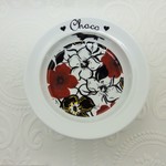 【H-7】名前シルエット入 ペットフードボウル ハット 洋花