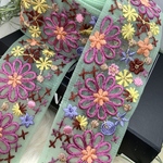 新作 SALE♡S2-36 カーキ　長さ50センチ×幅約5センチインド刺繍リボン