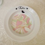 【H-9】名前シルエット入 ペットフードボウル ハット pucci