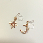 月と星のノンホールピアス