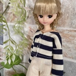 リカちゃん　服　ボーダー柄のカーディガン