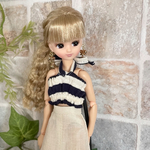 リカちゃん　服　2wayトップス　ネイビー