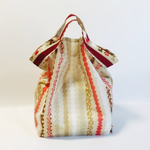 ○●Beige Rainbow🌈 みずたまボーダーのカラフルなエコバッグ●○