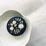 ボタニカル刺繍 ヘアゴム、ポニーフック、ブローチ
