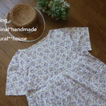 natural*(L)綿プリント花　薄紫花
