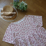 natural*(L)綿プリント花　赤い花