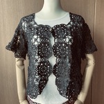 「341210cake様受注制作」シルクリネン混の半袖ボレロ