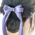 エアリーテールリボン♡バレッタ♡ロングリボン♡パープル