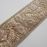 【1m】シルク刺繍リボン　【ピスタチオ】
