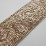 【90㎝カット済み】シルク刺繍リボン　【ピスタチオ】