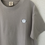 smileにゃんこ★オーガニックコットンTシャツ(ミルキーグレー)