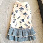 犬服！Msize！ヤシの木&パイナップル　デニムスカート