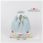New▶ 入園グッズ 【 くるま 働く車】体操服袋 お着替え入れ 巾着袋 M 30×25 