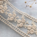 1m  ベージュ  刺繍リボン    レース ブレード 