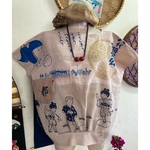手ぬぐいの柿渋染めトップス　　　ハンドメイド