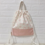 送料無料！体操服袋(お着替え袋)さくらんぼ×ピンク　ナップサック