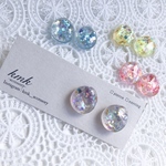 夏のコロリンピアス　レジンアクセサリー　レジンアクセ　レジンピアス　ドライフラワー　ドライフラワーピアス