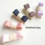 再販♡sale♡2点セット♡シンプルリボン小♡滑り止め付♡ベビー キッズヘアクリップ