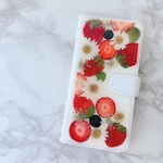 苺Berrymix 押しフルーツ手帳型ケース