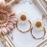 *2wayゴールド花ピアス*向日葵 ひまわり ヒマワリ*お洒落大人可愛い*大ぶりピアス*イヤリング*マーガレット*フラワーピアス*