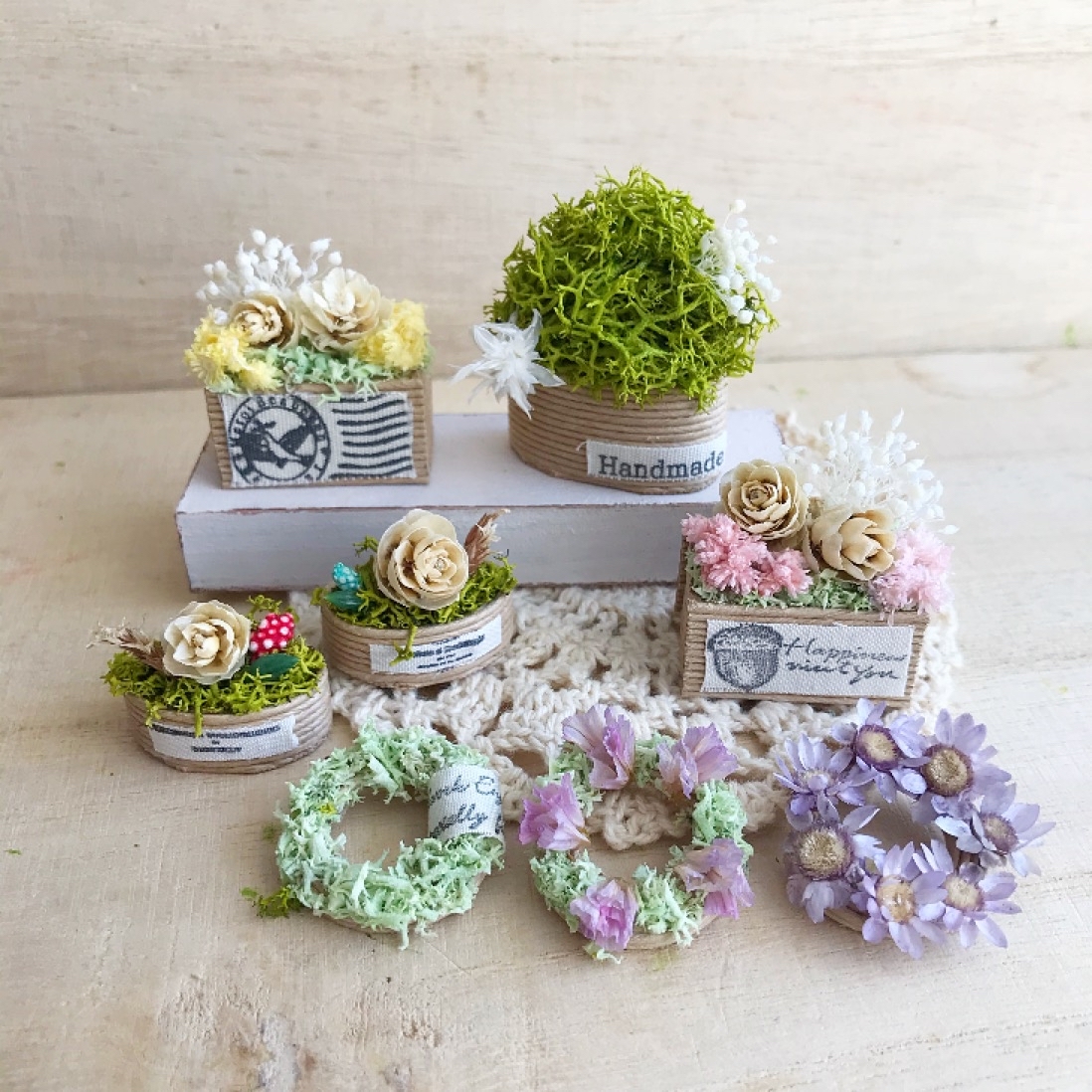 ミニフラワー 8個セット】 ドライフラワー ドールハウス インテリア