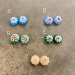 【送料無料】ミルフィオリのピアス　シンプル　粒ピアス