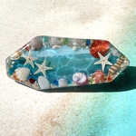 海のヘアクリップ　レジン　夏　貝殻　シェル　ヒトデ　琉球ガラス　星の砂