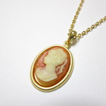 《送料無料》ヴィンテージカメオ　ネックレス　14×10mm