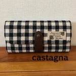 長財布＊先染めチェック黒