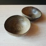 粉引灰釉たわみ小鉢　2つセット③