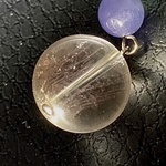 ★大特価★希少石ピンクエンジェルラダー・高品質タンザナイト・ブルートパーズの革紐ストラップ-C