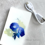 -朝顔- 花の強化ガラスモバイルバッテリー/充電器