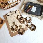 (4個)　セール　500→300円　ヒョウ柄　レオパード アクリルパーツ　リングパーツ　アセテートパーツ　ハンドメイド　アクセサリー材料 ハンドメイドパーツ【0-RIN-414】