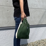 エコバッグ　コンビニ　グリーン×オフホワイト  