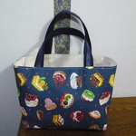 フランス生地　ミニャルディーズ柄の仕切りつきトート