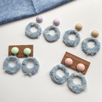 ダメージデニムリングピアス　デニム　ダメージデニムピアス　イヤリング