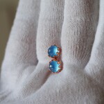 Blue chalcedony（ＲＣ）　　Ｓ925クラウンピアス❀