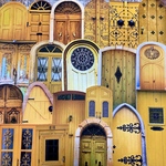 (再販×4)アンティークドア(yellow)＊紙もの＊コラージュ素材＊ジャンクジャーナル