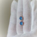 Blue chalcedony　　Ｓ925クラウンピアス❀