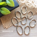New【送料無料】シルバー  フープ  オーバル  リング  4pcs