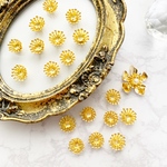 【20個】花座  座金 11×11mm ゴールド