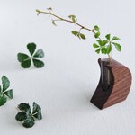 月のカタチの一輪挿し『 Luna  ルナ』 ブラックウォールナット