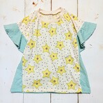 120サイズ☆オクラ柄 ゆったりTシャツ 