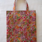 ぺったんこバッグ*リバティ*Margaret Annie*オレンジ*32×28㎝
