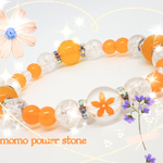 S-0179【送料無料】✨パワーストーン ブレスレット～🌼Beautiful flowers・オレンジ🌼スペシャル✨パワーストーン/ブレスレット✨ブレスレット