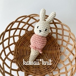 かわいいコットンニット＊うさぎ アイスラトル *いちごみるく