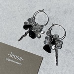 1226.オルゴナイトとつぶつぶクリア♡大人でモードなフープピアス lensa