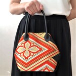 2way六角バッグ／古典花菱文／帯リメイク／ハンドバッグ／ミニバッグ／プチバッグ／153