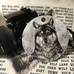 カメラレンズキャップ　ケース　オオカミ